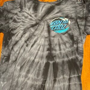 Santa Cruz Skateboards Black and Blue Short Sleeve Tee